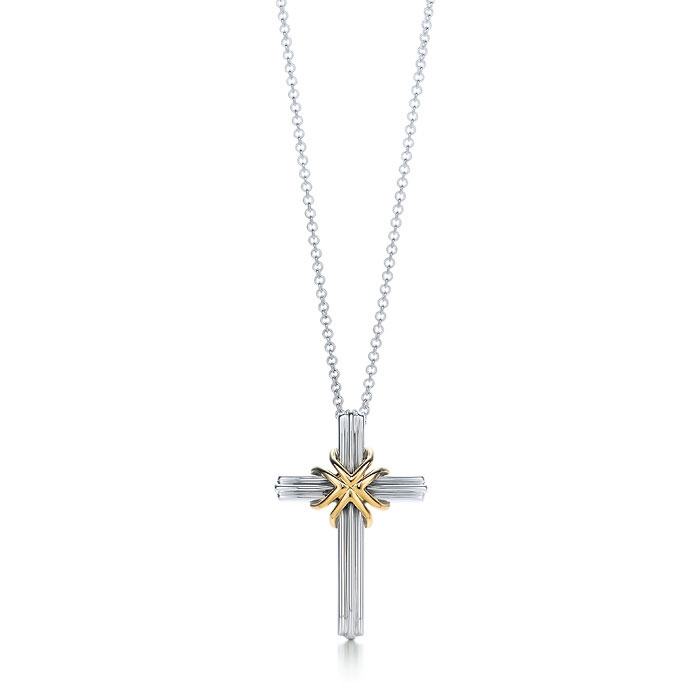 tiffany & co cross pendant plated gold
